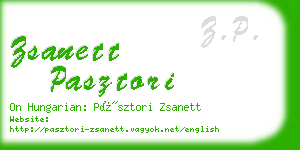 zsanett pasztori business card